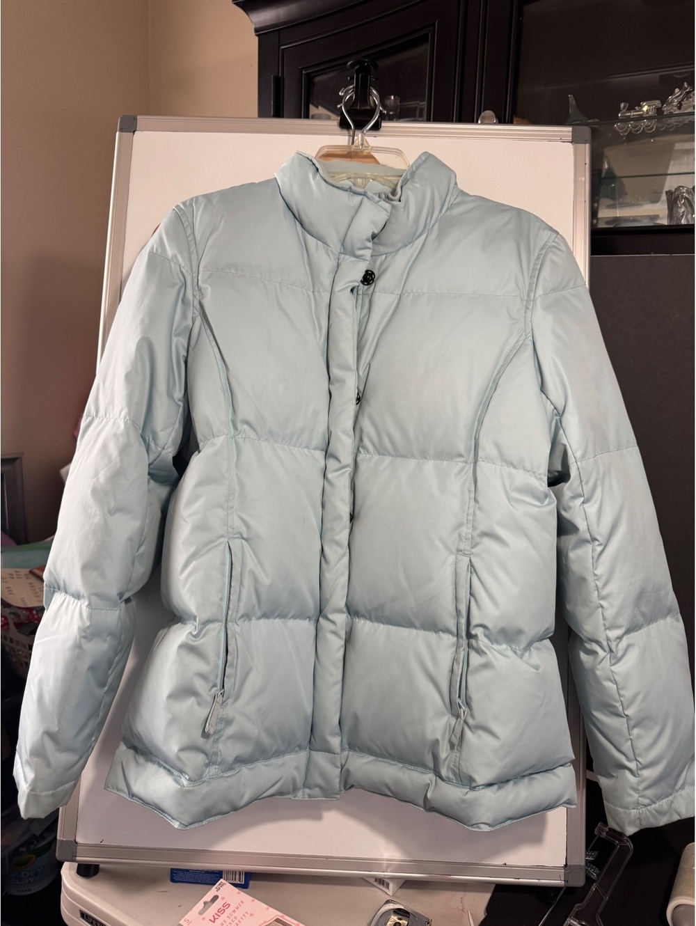 GAP Women's Light Blue Puffer Jacket Size M